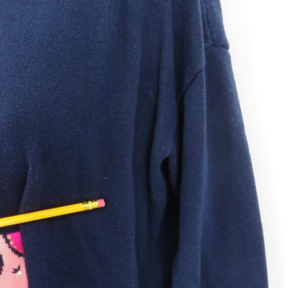 Lilly Pulizer Women Small 000621 Caralynn Elephant Sweater Blue Gold Buttons Top - Picture 5 of 12